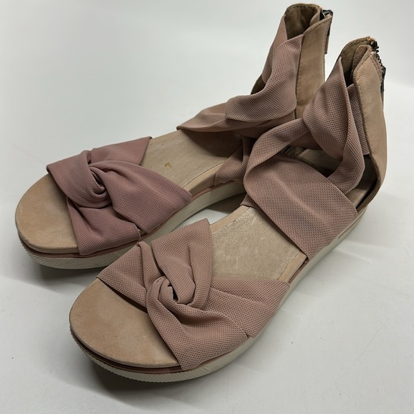 Eileen Fisher Zanya Sneaker Sandals Open Toe Mesh Back Zip Pink White Size 6.5 - Picture 1 of 10